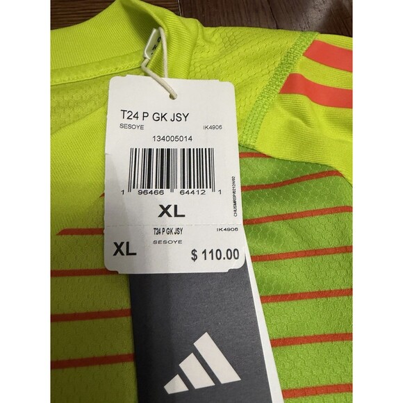 NWT Adidas Trio 24 Pro Goalkeeper Jersey IK4906 Men's Size XL Yellow Slim Fit - Picture 2 of 4